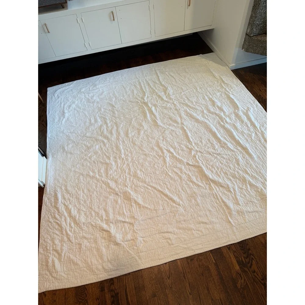 Blue and white check CHAPS Quilt. F/Q